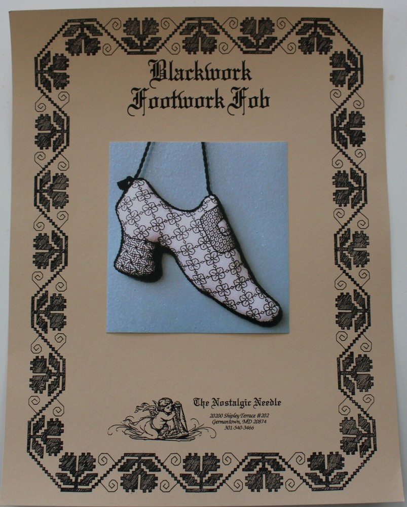 Blackwork Footwork Fob - by Nostalgic Needle