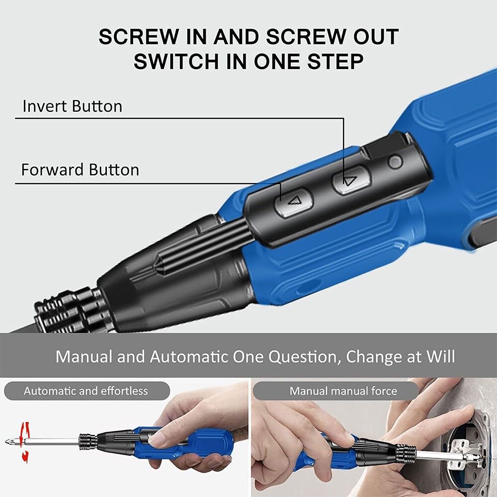 Rechargeable Cordless Electric Screwdriver Set LEDLight Mini Power Tool + BitsUK