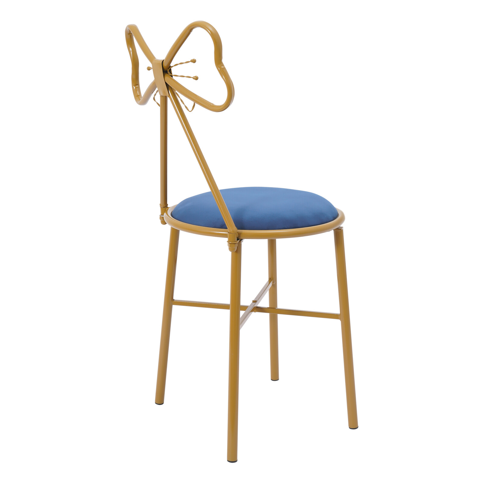 Elegant Butterfly Backrest Chair - Velvet Vanity & Dining Stool