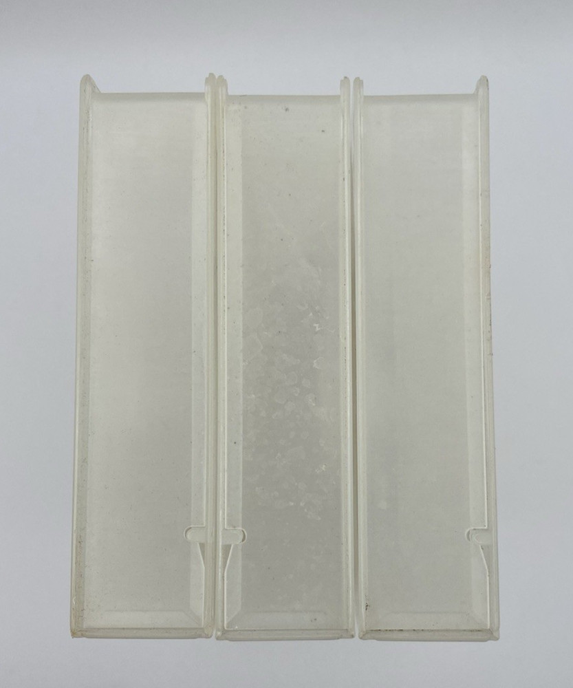 3 clear polypropylene VHS tape cases clam shell cases