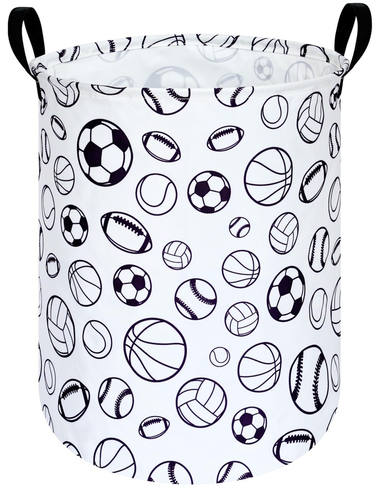 KUNRO Round Laundry Gift Basket Storage Hamper, Clothes Storage Organizer Bin...