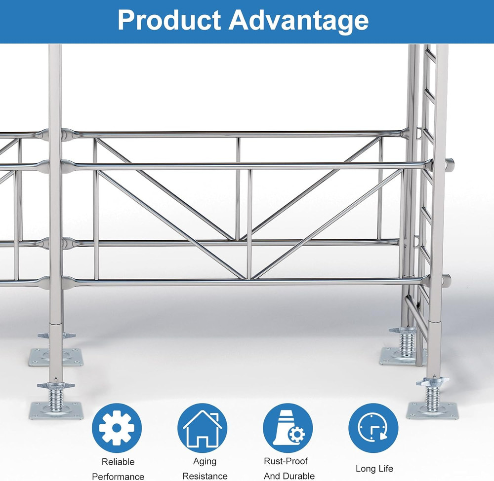 18" Scaffold Adjustable Leveling-Jack Parts - Galvanized Solid Threaded Rod Sca