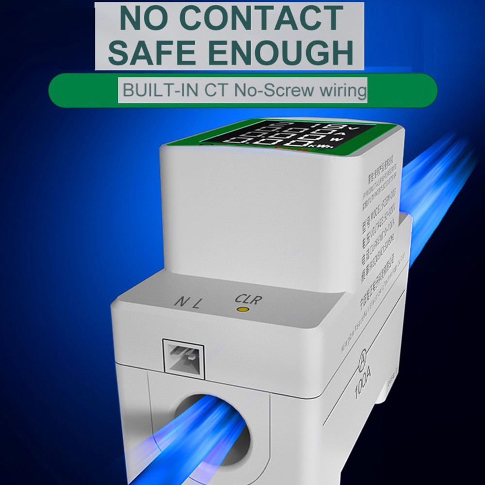 Din Rail Meter Electronic KWh Meter Wattmeter Multi Digital Amp7355