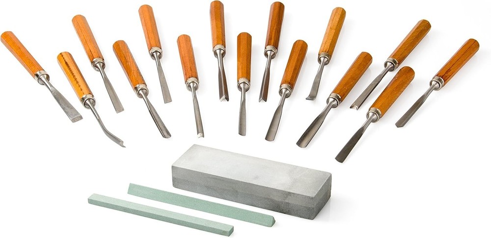 Wood Carving Set Hand Chisel Set 18 Piece Professional Woodworking Gouges Kit