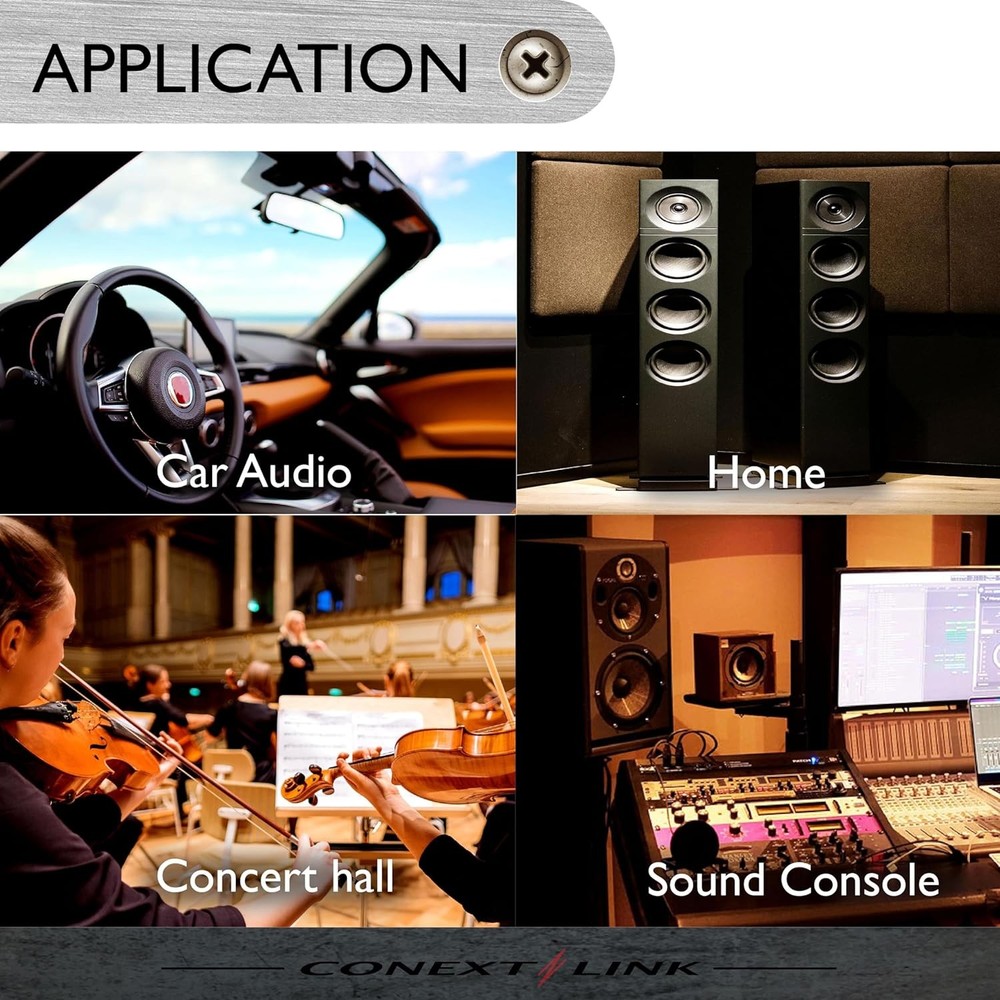 Conext Link Audio RCA Interconnect Cable Patch Male 3FT, 3 Pack, Transparent