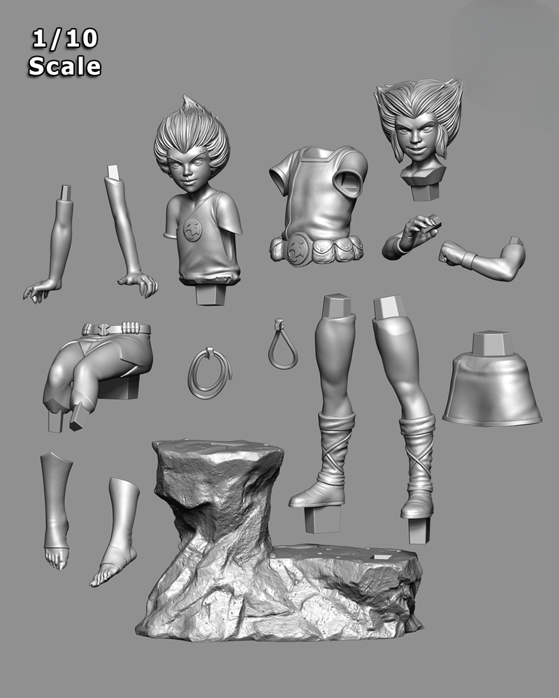 UNPAINTED Thundercats WilyKit & WilyKat 3d Printed Model Kit
