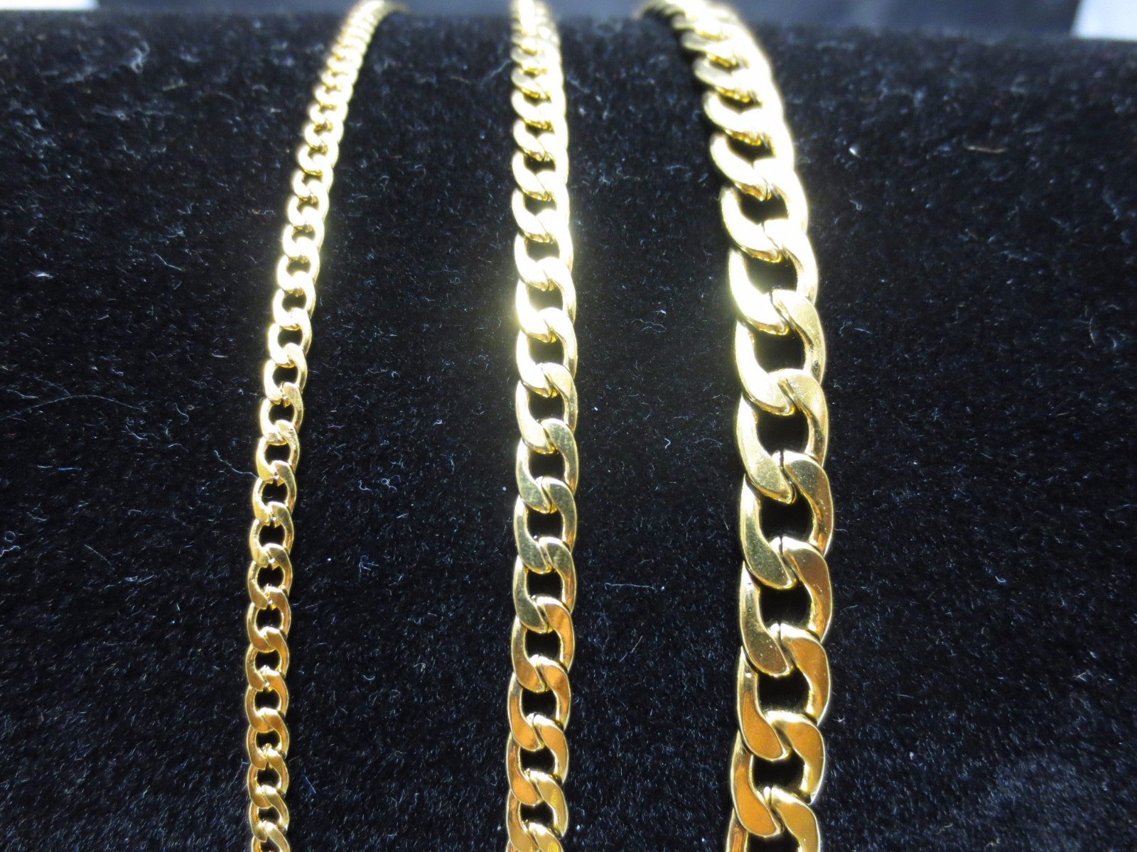 3/5/7mm   GOLD PLATED STAINLESS STEEL CURB CUBAN CHAIN NECKLACE 18"-60"-GOLD