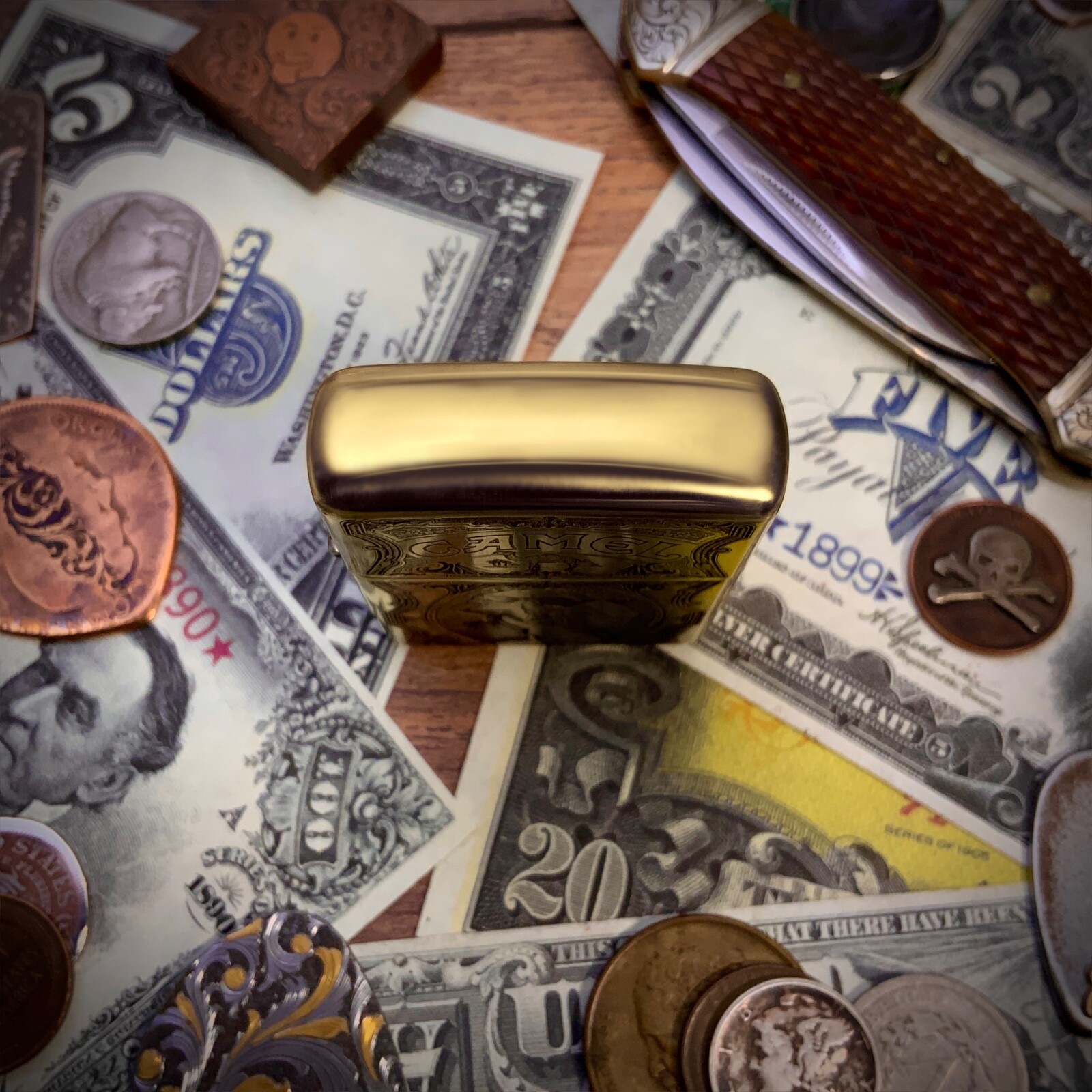 Zippo “Joe Camel” Engraved Brass Armor Cigarette Lighter - Limited Edition of 50