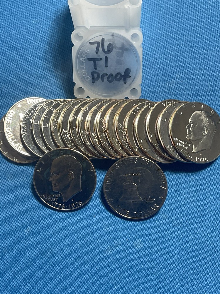 1976 S Proof Eisenhower Bicentennial “Ike Silver Dollar”. type 1