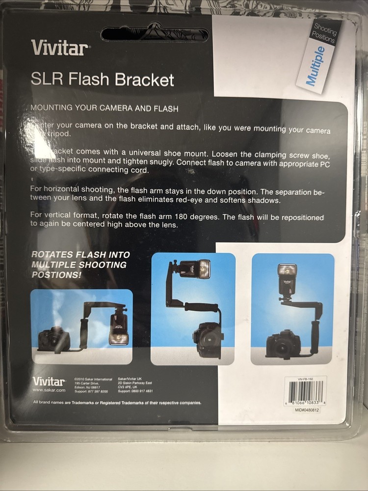 Vivitar Horizontal and Vertical SLR Flash Bracket