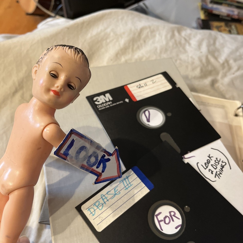 Vintage Computer Software Manual Book Database Three For 16 Bit Pc 1984 + Discs