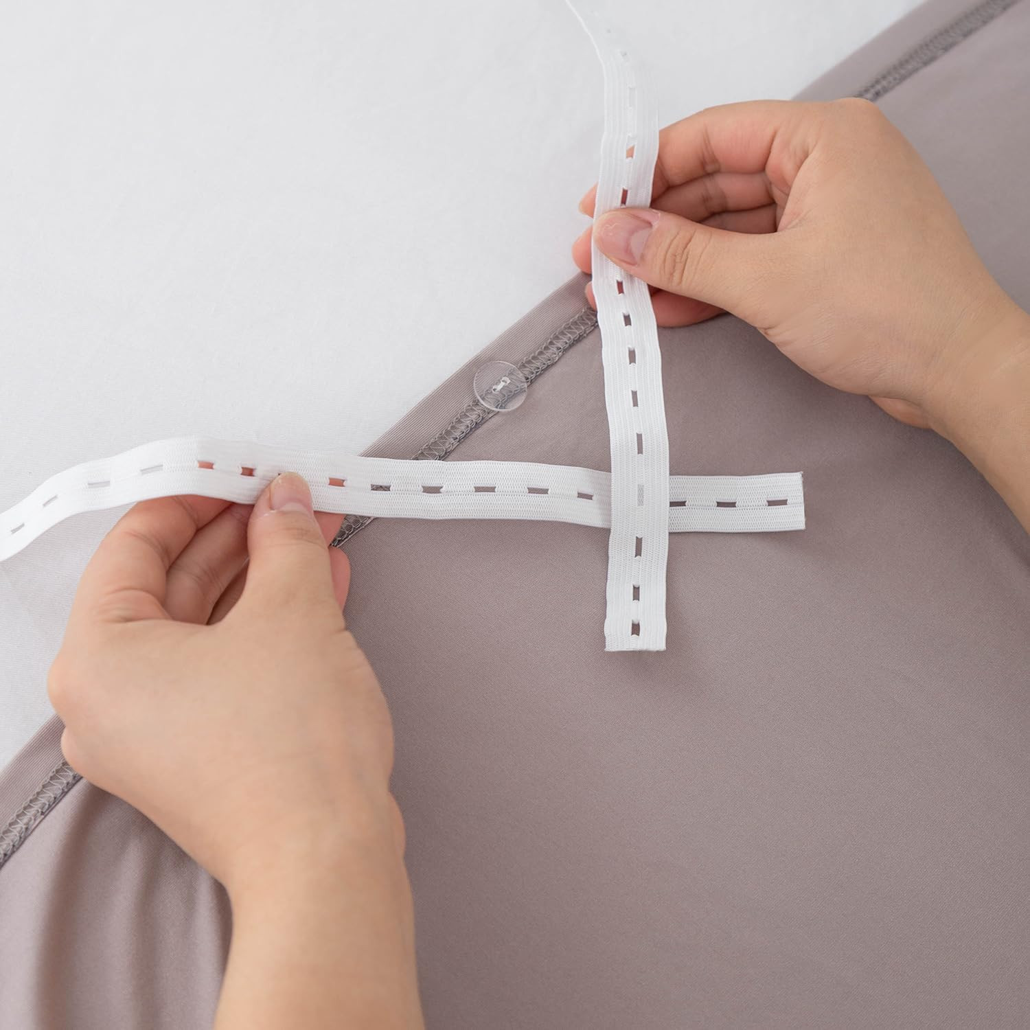 Box Spring Cover Queen Size, 4 Way Stretch Smooth and Elastic Wrap around Band 4