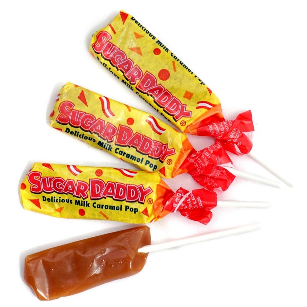 Sugar Daddy Milk Caramel Pops, Bulk & Delicious Fun Size Candy (2 Pounds)