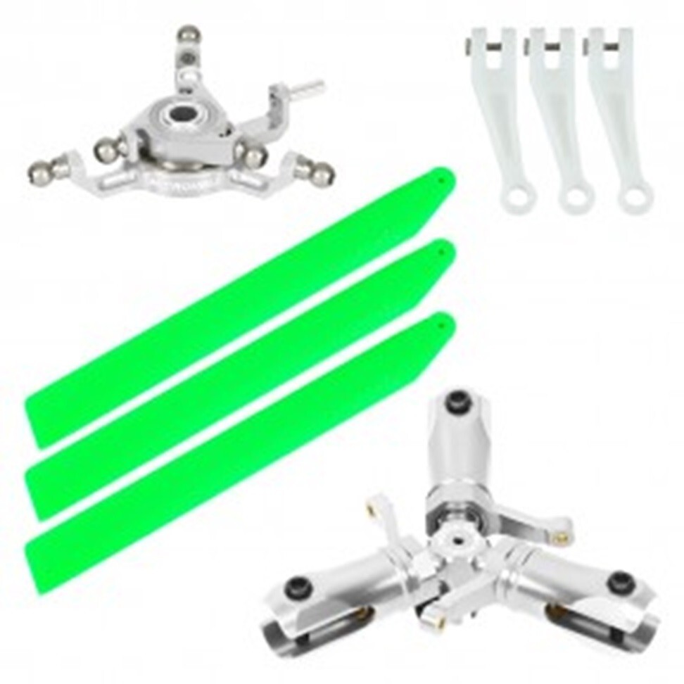 MicroheliCNC Triple Green Plastic Blades Conversion Set - BLADE INFUSION 120