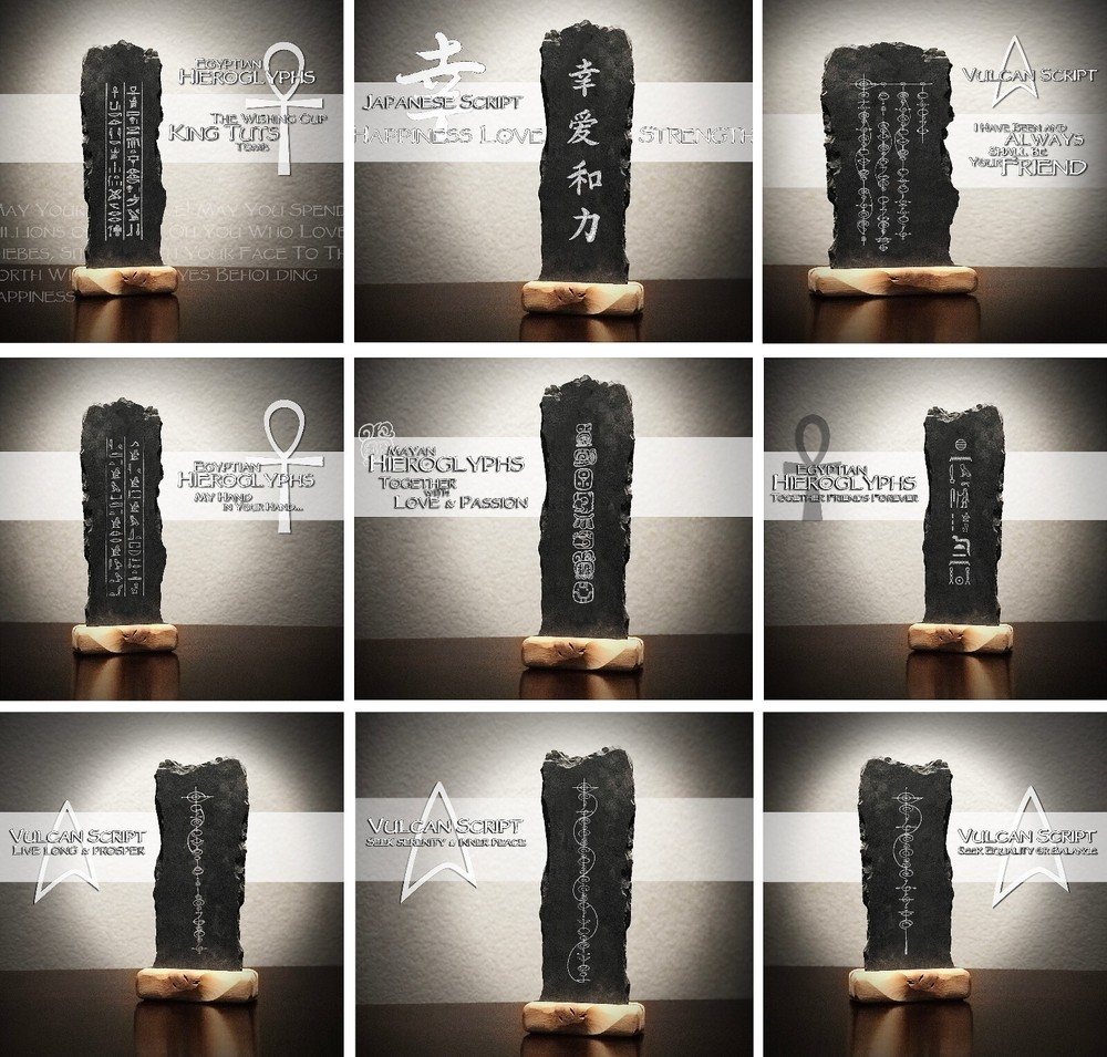 Star Trek Vulcan Script Infinite Diversity in Infinite Combinations on Blk Stone