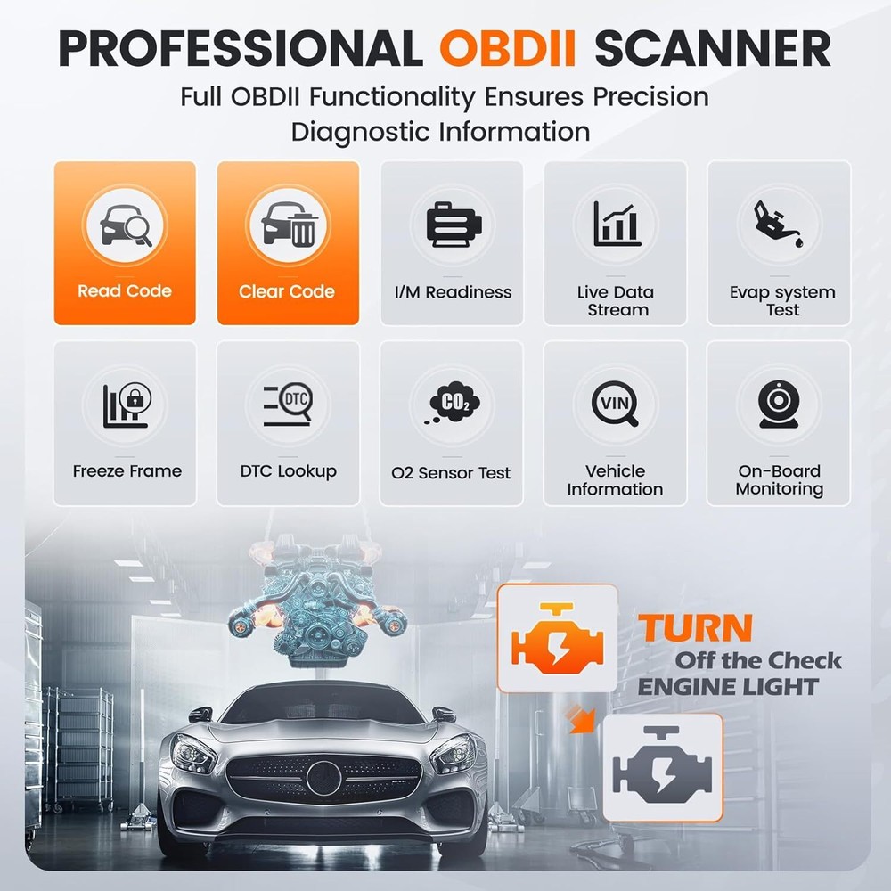 ANCEL AD410 PRO OBD2 Scanner Battery Test Code Reader Auto Diagnose Check Engine