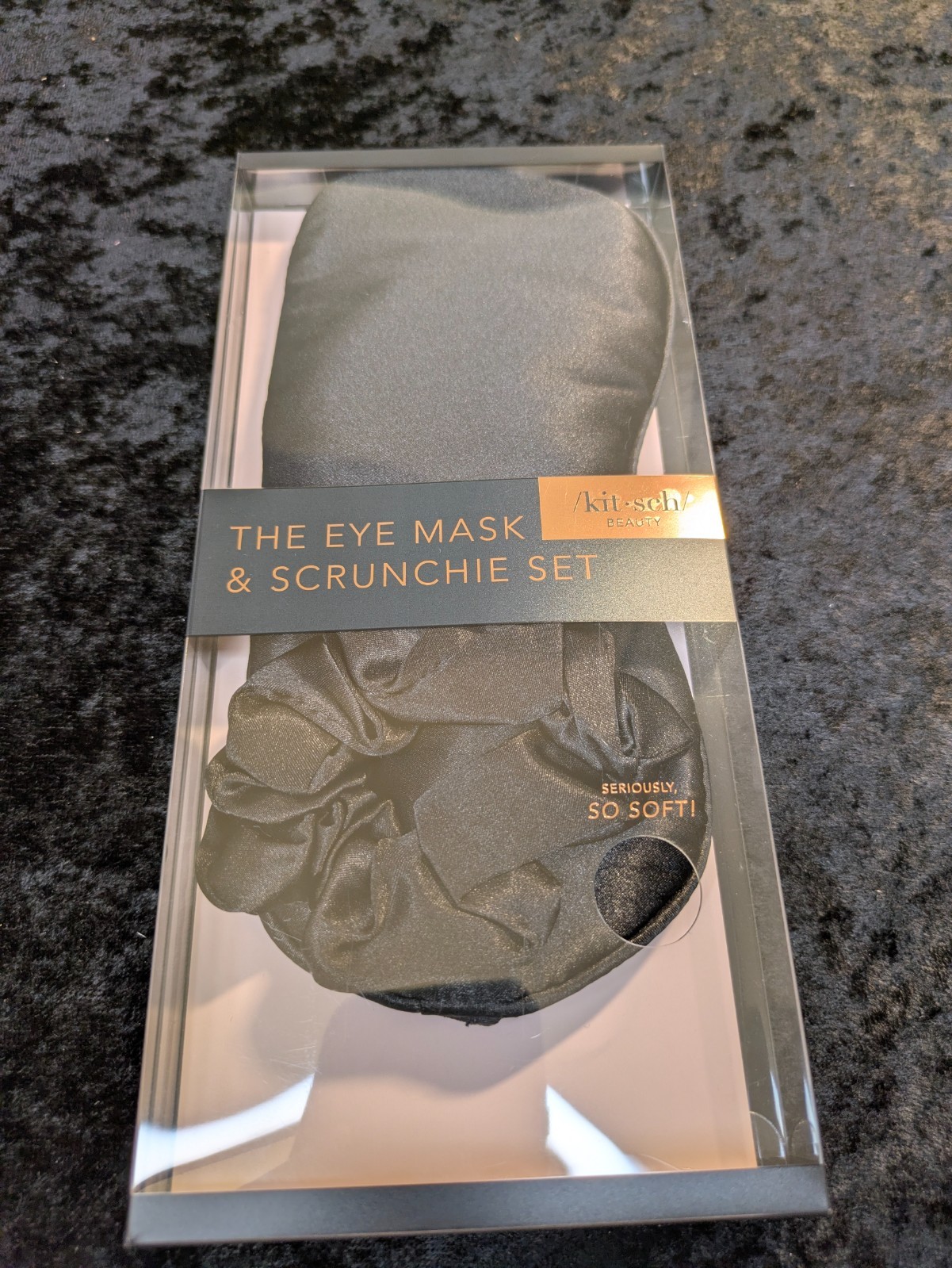 New Kitsch The Satin Sleep Set, Eye Mask Scrunchie, 2 Piece Gift Set