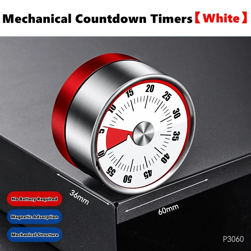 Magnetic Mechanical Visual Timer Countdown Clock for Kitchen Baking
