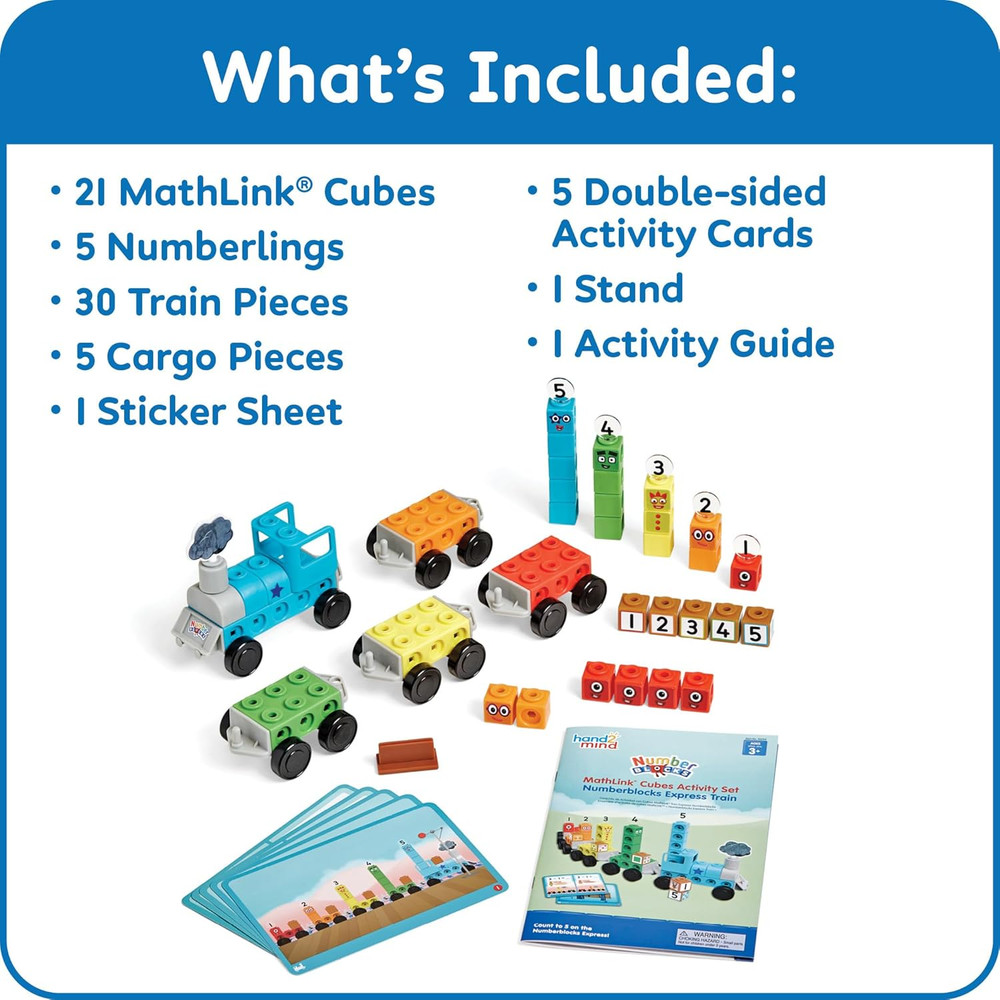Numberblocks Express Train Mathlink Cubes Activity Set, Preschool Learning Activ