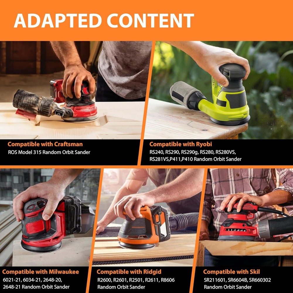 5-Inch Sander Replacement Pad, Universal Hook and Loop Orbital Sander Backing Pa