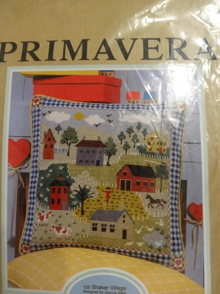PRIMAVERA Needlepoint Cottage Village