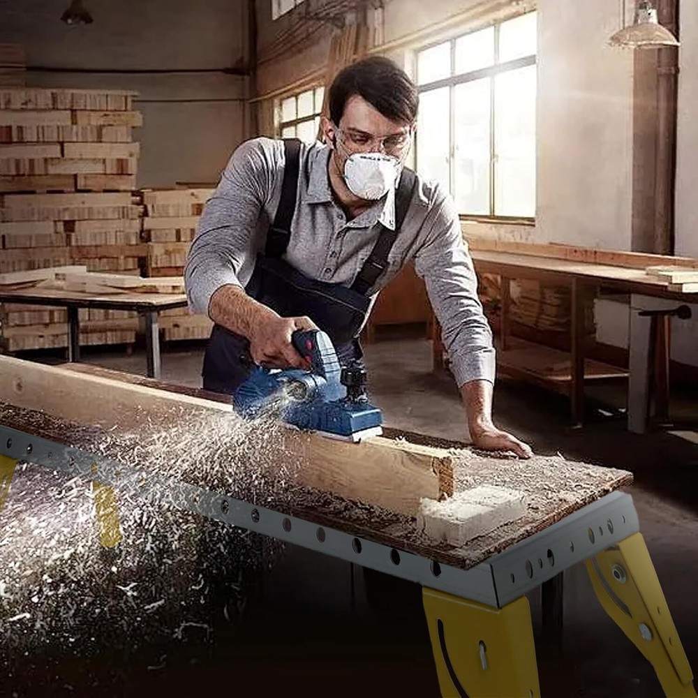 46x18 Inch Welding Table 1000LB Folding Workbench with Wheels Adjustable Height