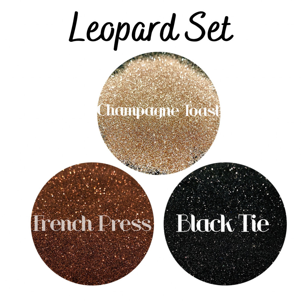 Premium Polyester Glitter Set - Leopard Cheetah Set