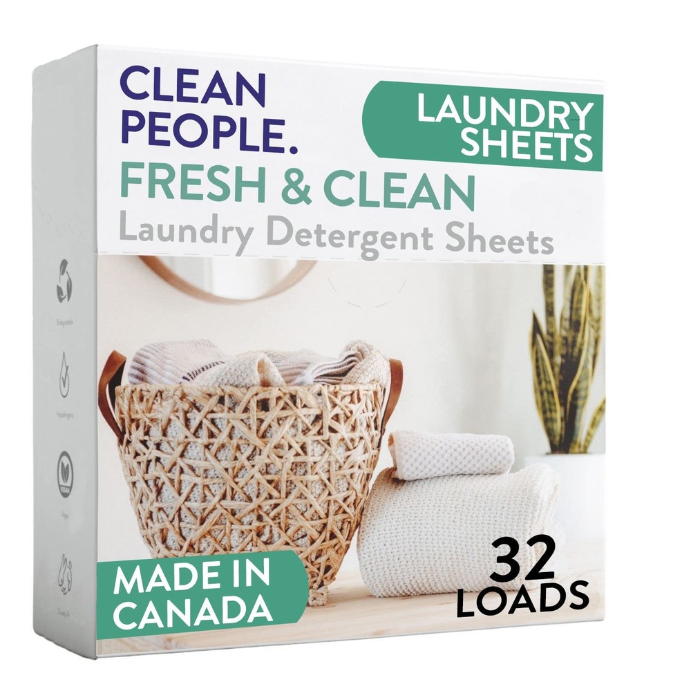 The Clean People Laundry Detergent Sheets - Soap - Ultra 32 Count
