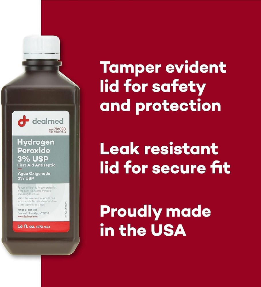 Hydrogen Peroxide 3% USP – 16 fl. oz. Made Hydrogen Peroxide Cleaner, Hydrog...