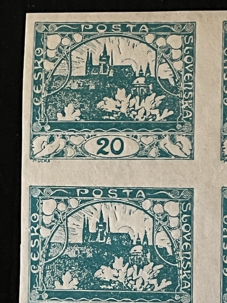 CZECHOSLOVAKIA - 1918, Imperforated Blocks - MNH