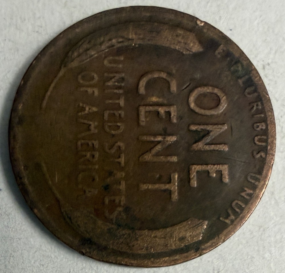 1918 Lincoln Wheat Penny Error On Ear & Neck (#497)