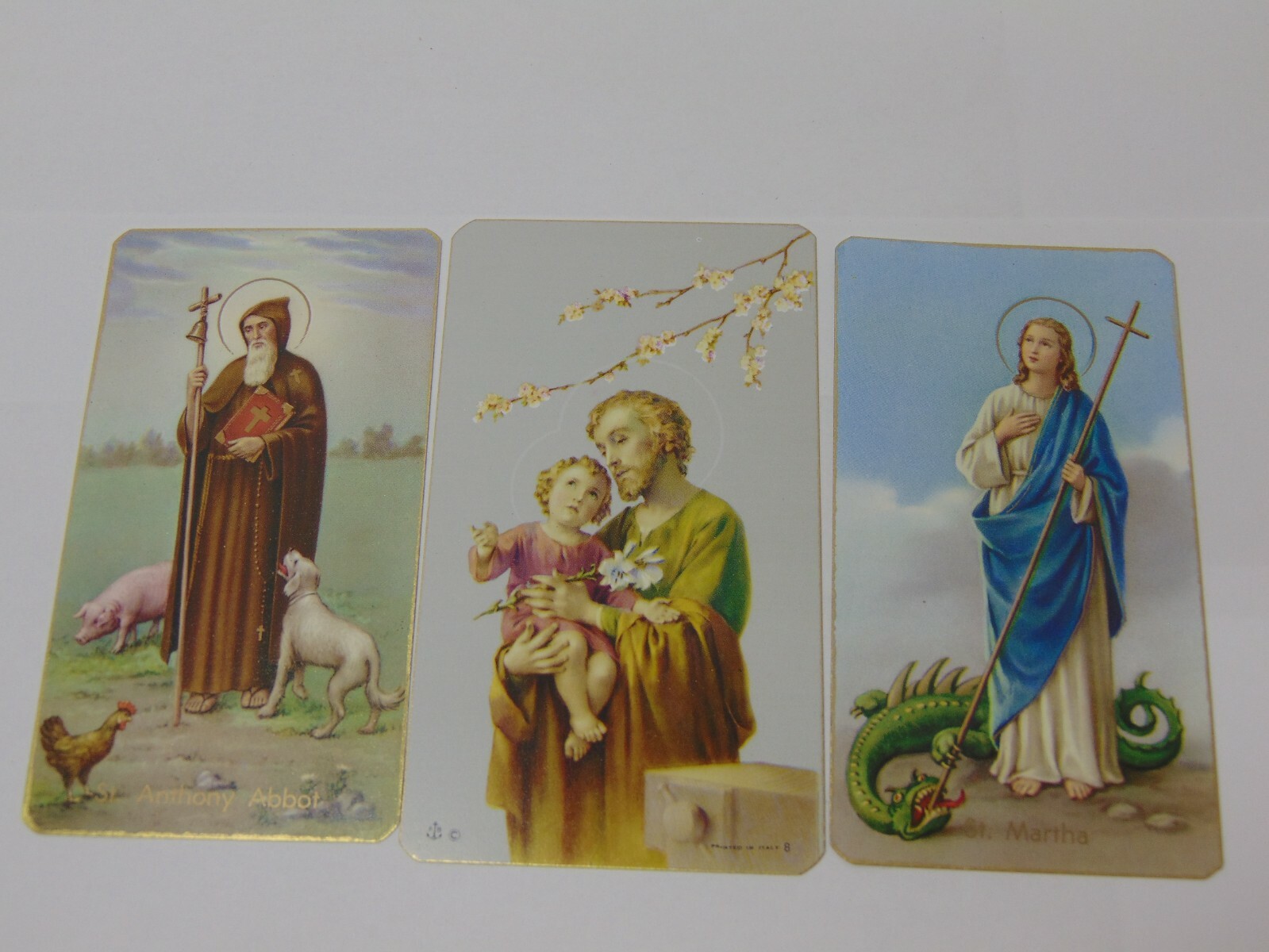VINTAGE PRAYER HOLY CARDS LOT OF 10 FRATELLI BONELLA ITALY 400 SERIES MIXED GOLD