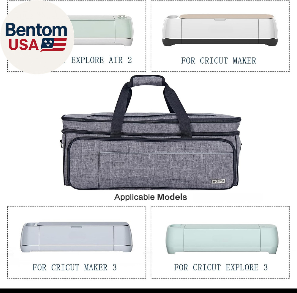 Double Layer Carrying Case with Mat Pocket for Cricut Maker 4, Explore 4, Multi
