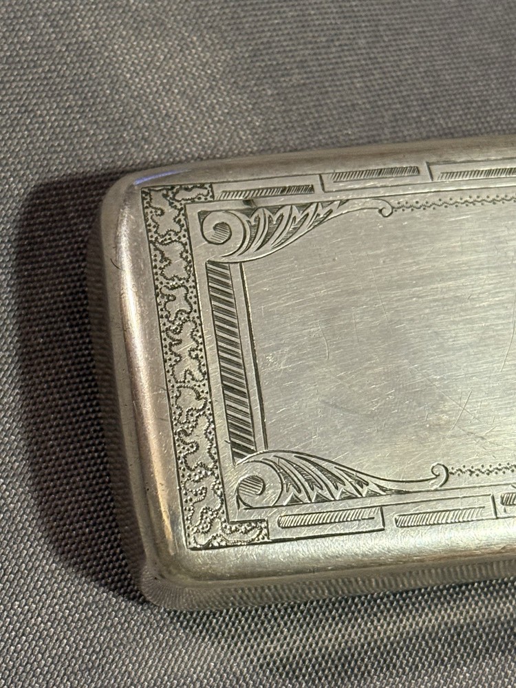 Antique Victorian 800 Silver Snuff Box Dated 1874