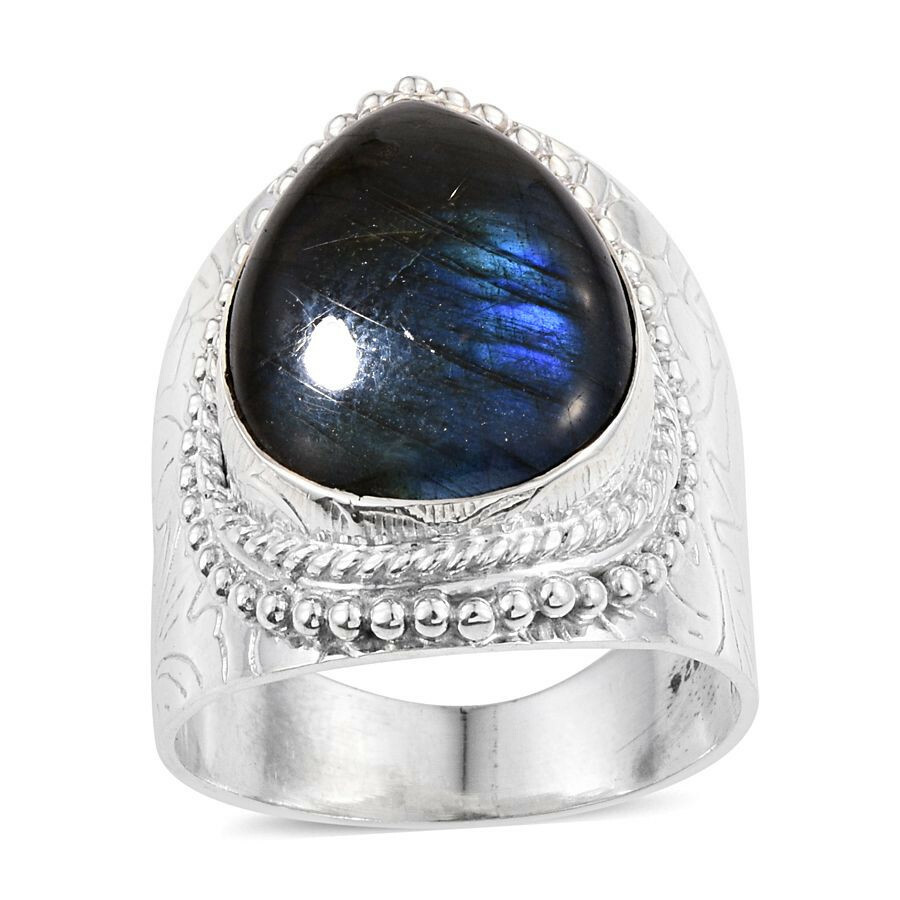 Artisan Crafted Malagasy Labradorite Solid 925 Silver Ring -Size 7 -14.610 cts