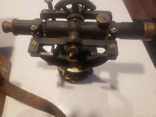 Antique Surveying Engineer Transit Level Scope David White Surveyor Tool W Box