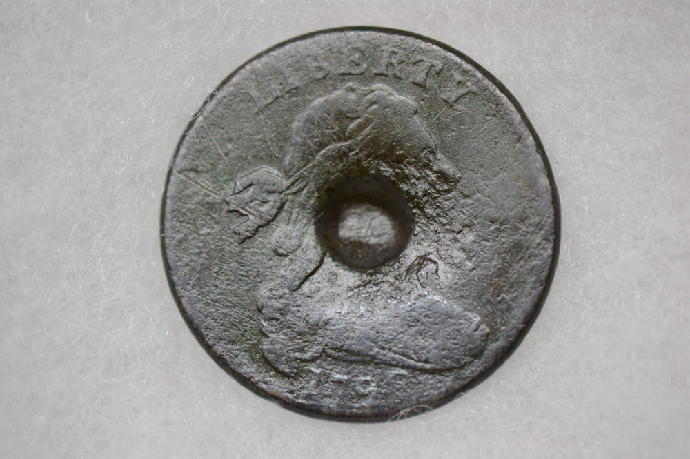 1798 Draped Bust Large Cent with large counterstamp- VG