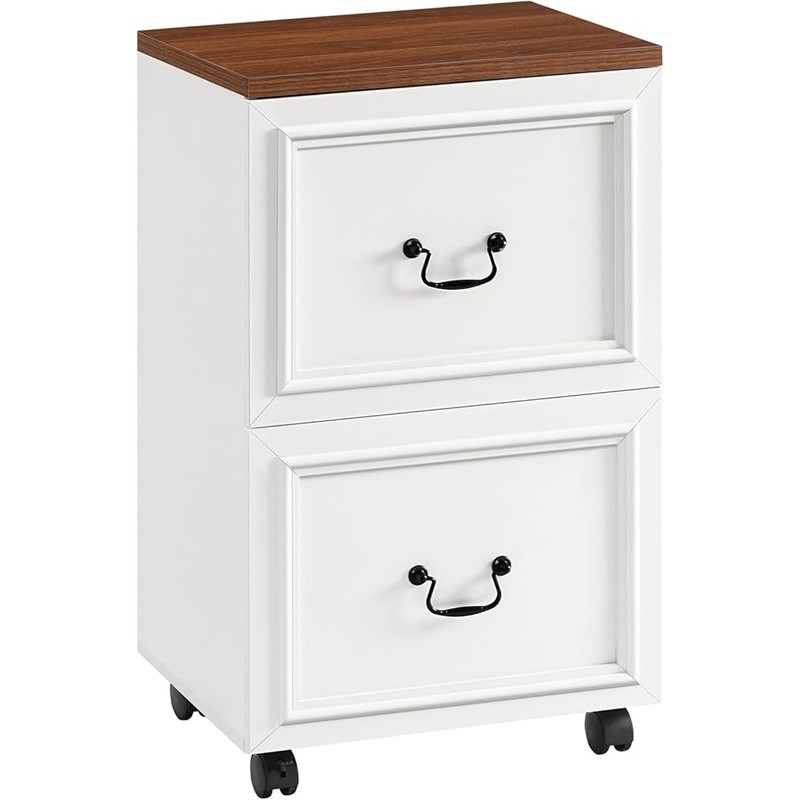 Versatile Rolling File Cabinet W/ Smooth Adjustable Hanging Rods Office Storage