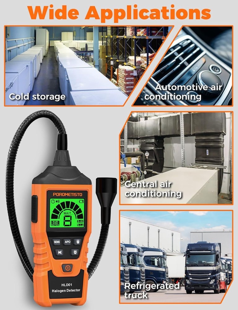 2 in 1 Rechargeable Halogen Detector HVAC ,Detect CFCs,HFCCS,HFCS,HF