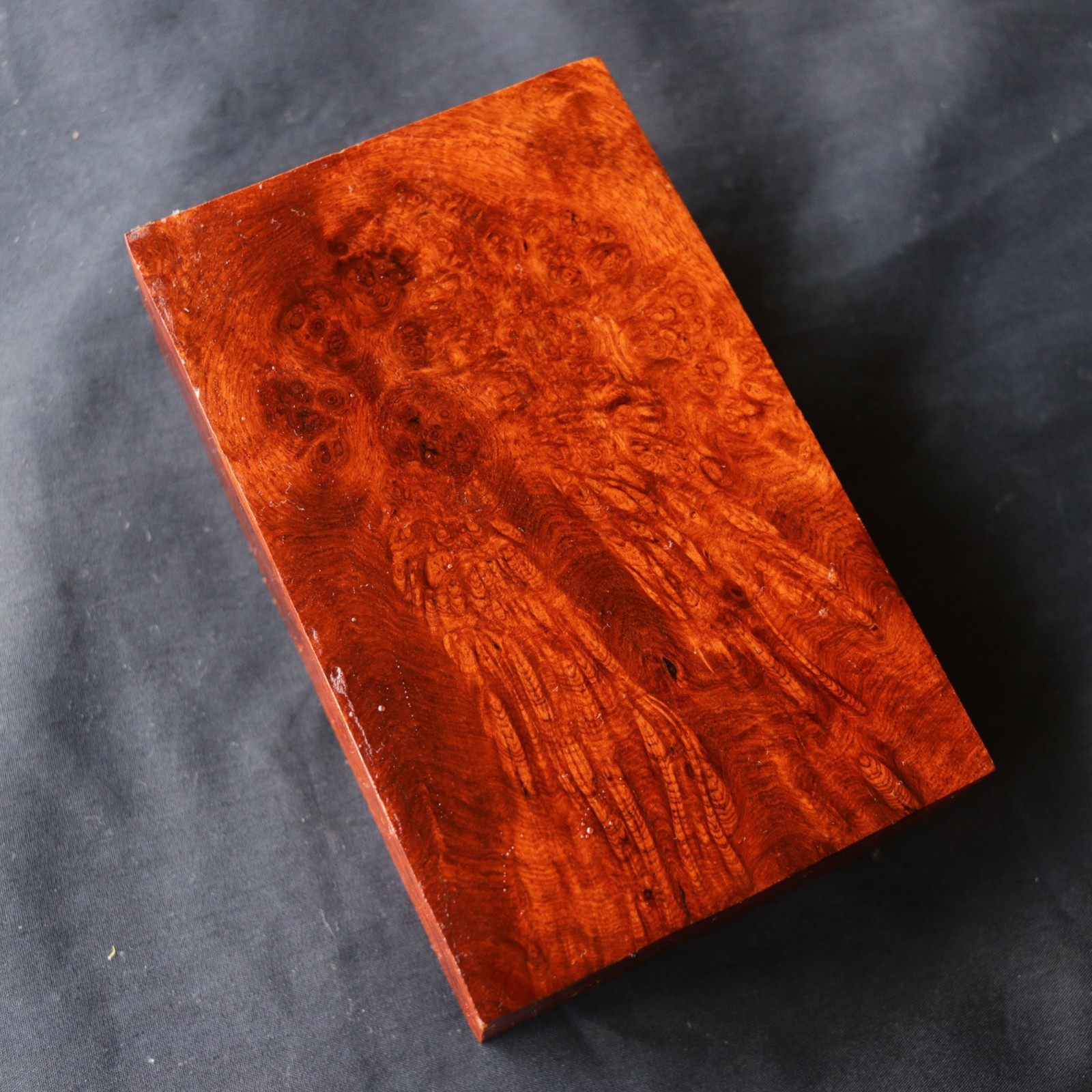 Amboyna Burl Exotic Wood Blank 90 × 148 × 40mm Knife Handle Turning Craft #676