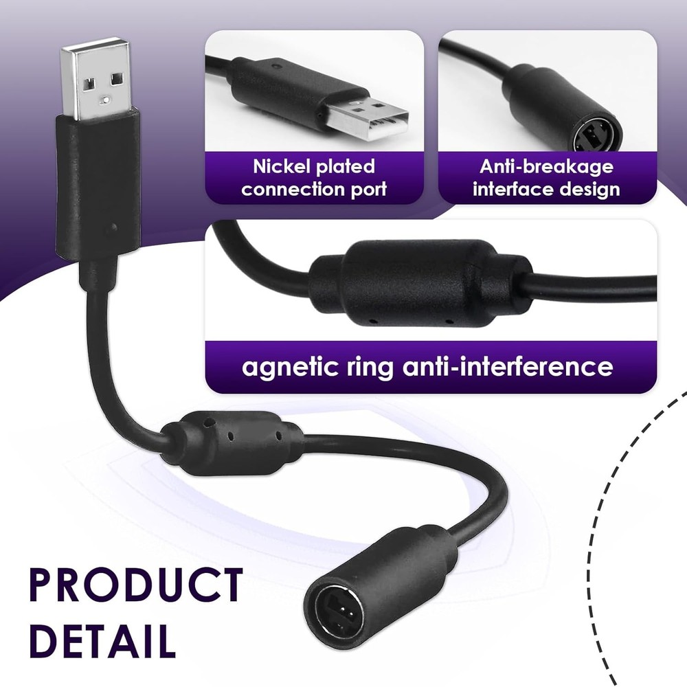 Reliable USB Breakaway Cable Set for Xbox 360 & Gaming Controllers - 9-Pack