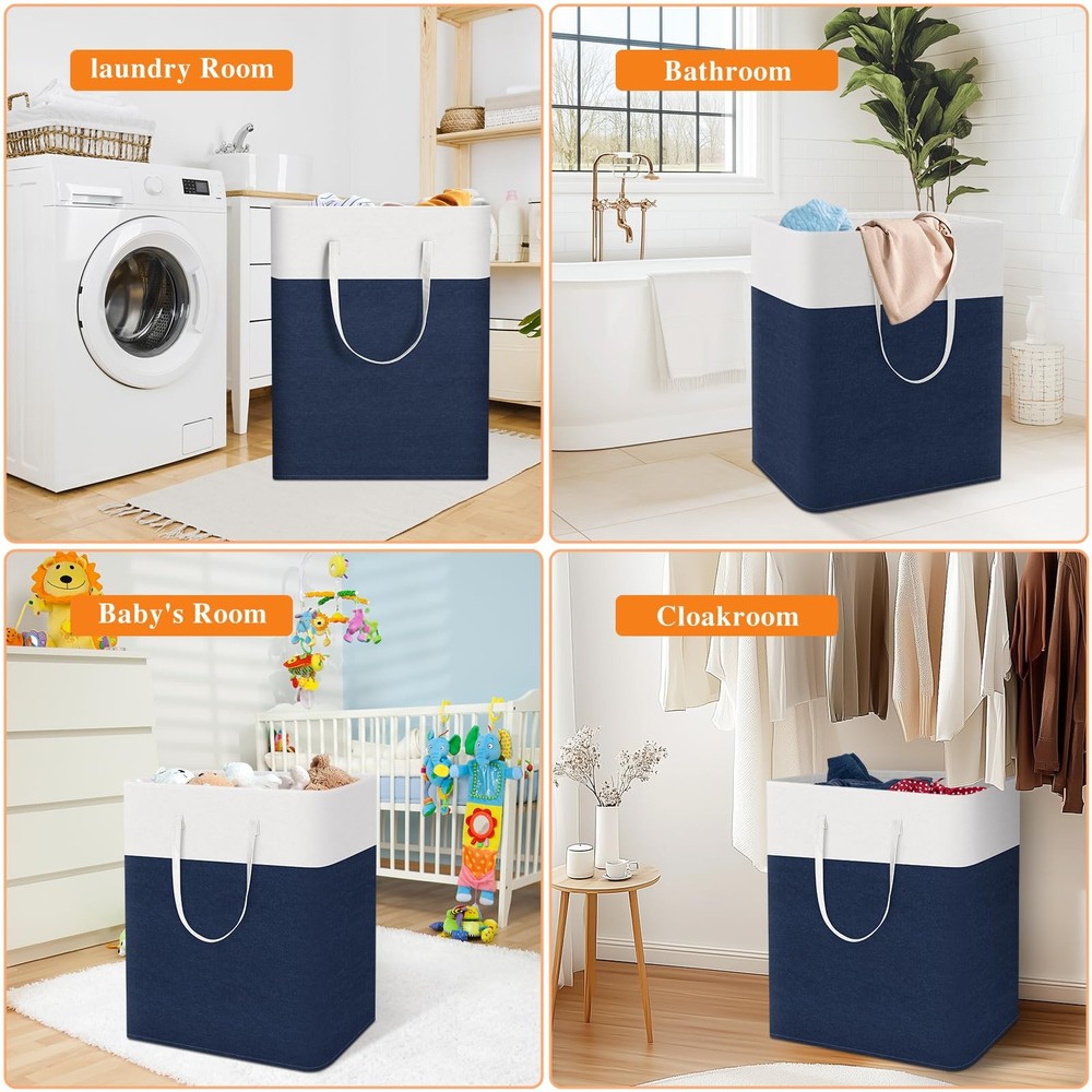 TasticTotes laundry basket 3-Pack, laundry hamper, Hamper with handles, collapsi
