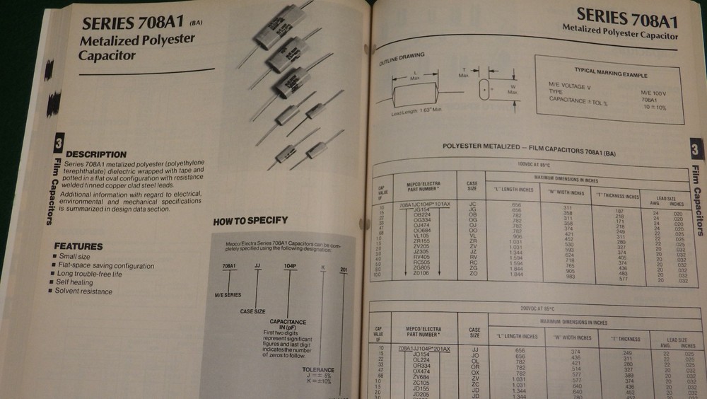 Vintage Electronics 1982-1983 Mepco-Electra Resistor Capacitor catalog/data book