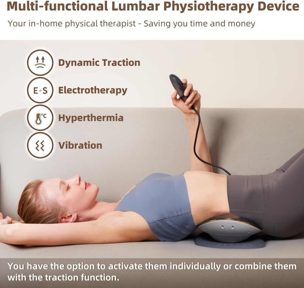 Electric Lumbar Traction Device, Multifunctional Back Traction Device with Dy...