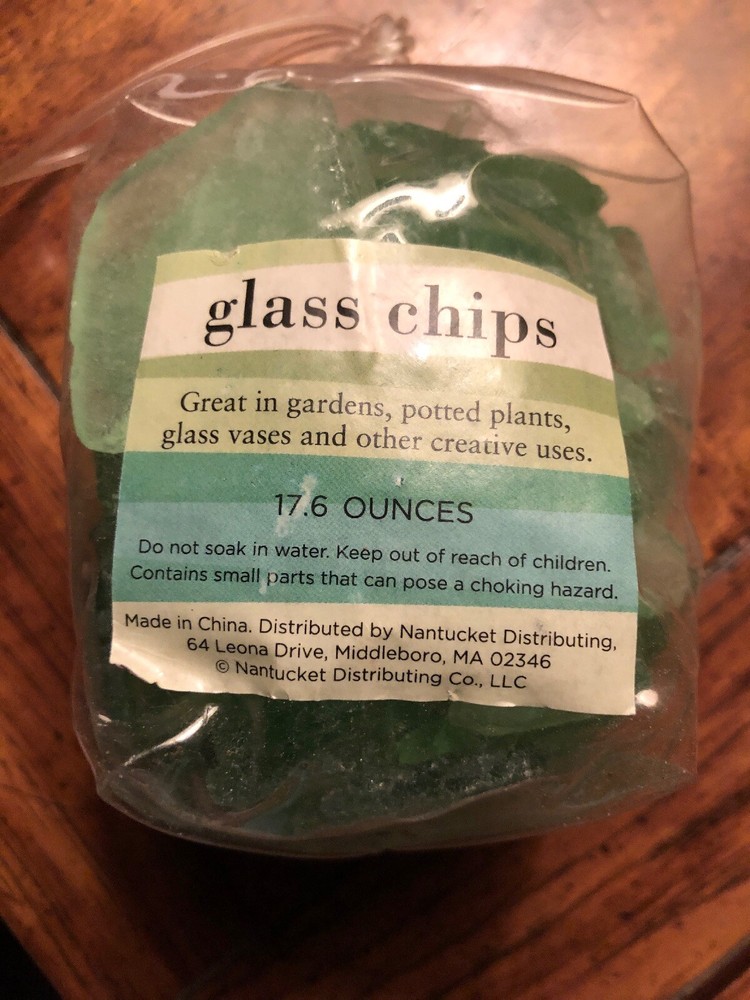 Green Glass Chips 17.6 Ounces
