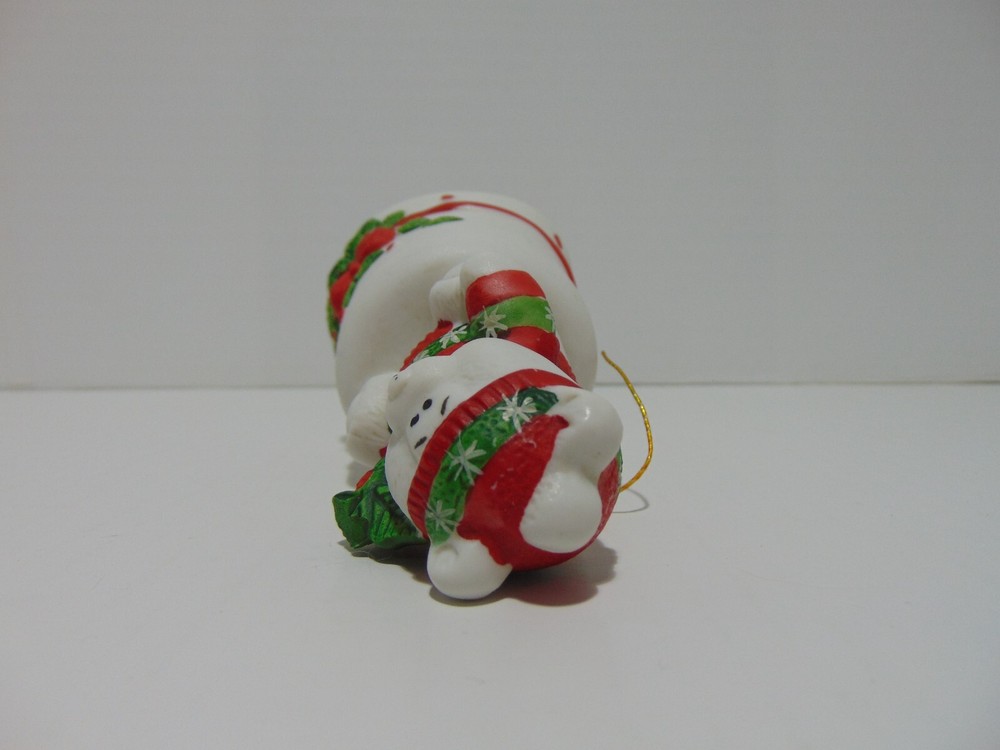 Teddy Bear Santa Holiday Ceramic Novelty Bell