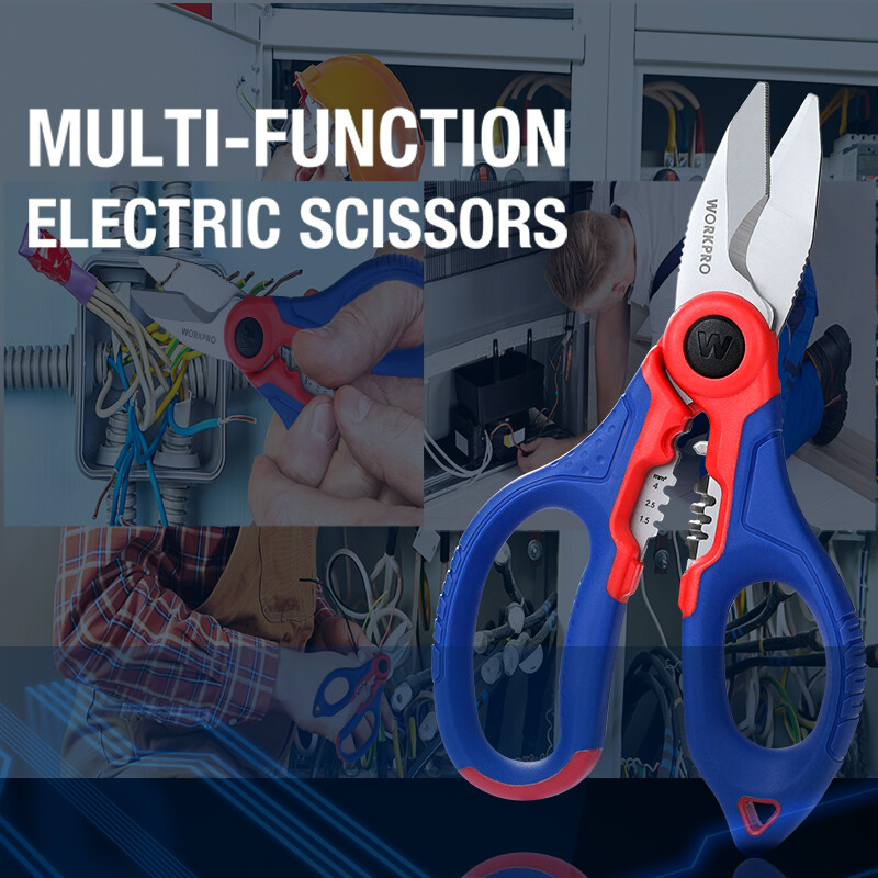 WORKPRO 6.4-INCH Stainless Electricians Scissors Professional Electrician Shears