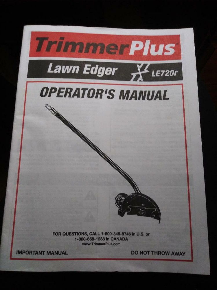 TRIMMER PLUS LAWN EDGER LE720r OPERATORS MANUAL