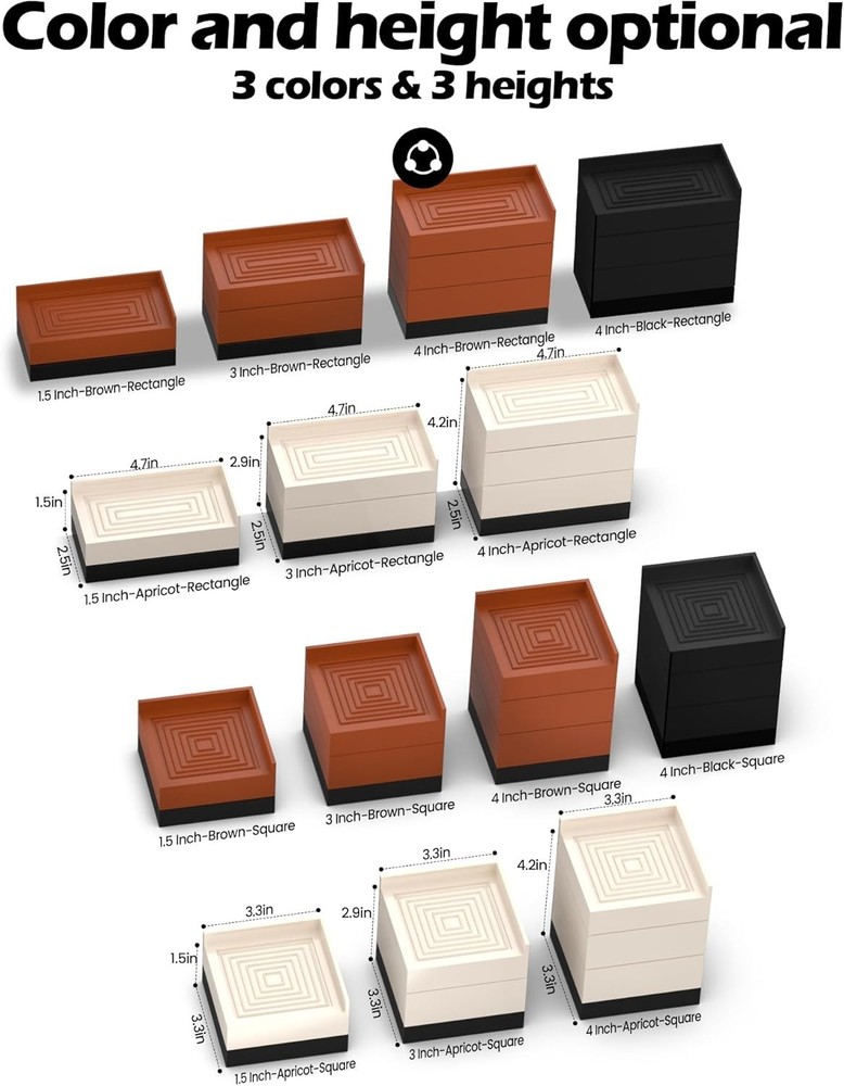 Furniture Risers – Adjustable Height Design for Bed, Sofa, and More