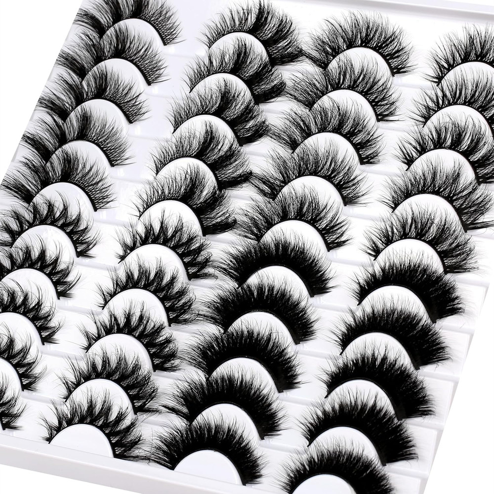 False Eyelashes 20 Pairs Fluffy Volume Cat Eye Lash Extensions 18MM Dramatic Wis